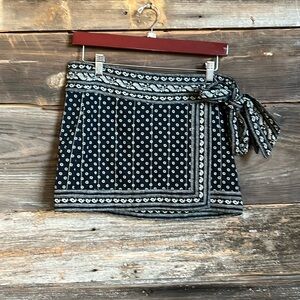 Quilted wrap mini skirt